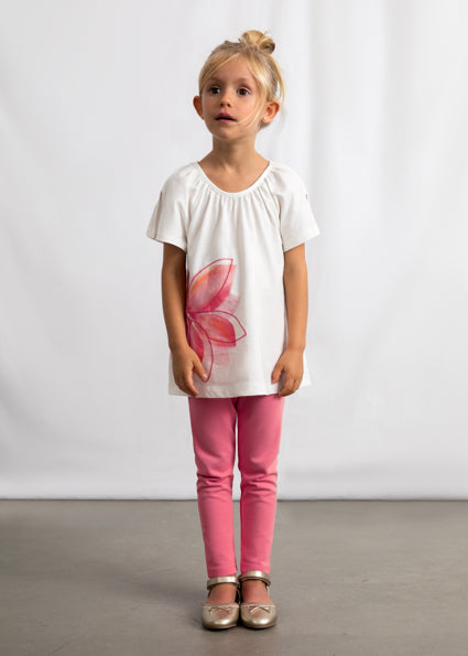 Mayoral Girls Pink Pleated Legging Set 3723