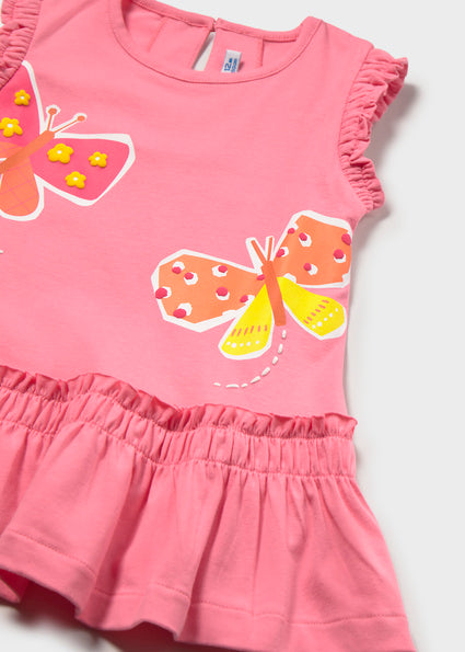 Mayoral Baby Girl Bright Pink Printed Dress 1929