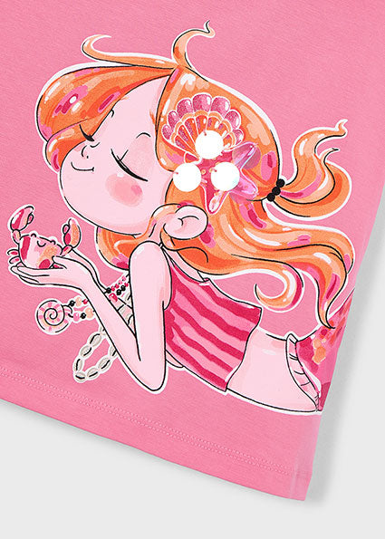 Mayoral Girls Bright Pink Frill Summer Dress 3943