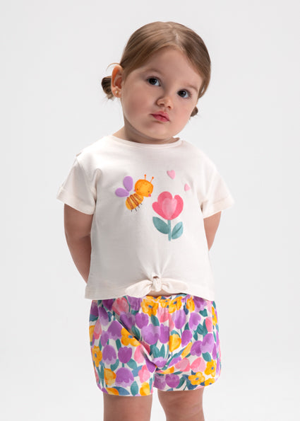 Mayoral Baby Girl Lilac 3 Piece Short Set 1206