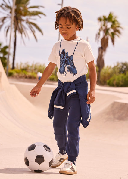 Mayoral Boys Navy Joggers With Zippers 3583