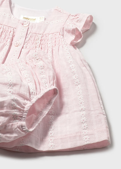 Mayoral Baby Girl Pink Broderie Anglaise Dress Set 1805