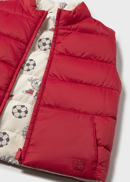 Mayoral Boys Red Reversible Printed Gilet 1313