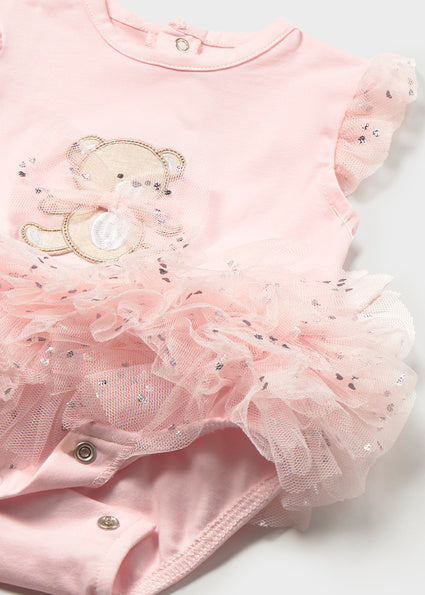 Mayoral Baby Girl Pink Tutu Bodysuit & Headband 1729