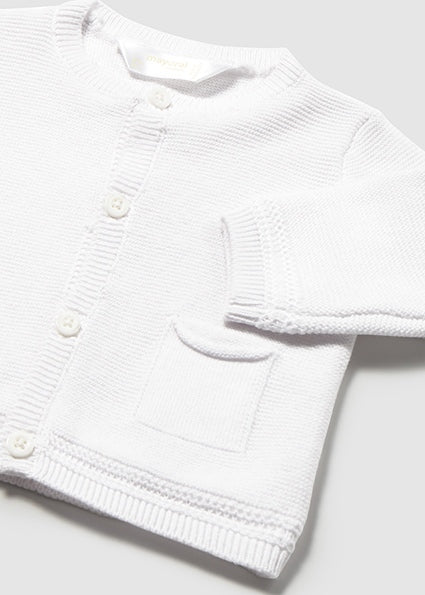 PRE ORDER Mayoral Baby White Knitted Cardigan 1303