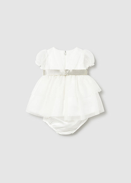 PRE ORDER Mayoral Baby Girl Cream Tulle Dress 1882