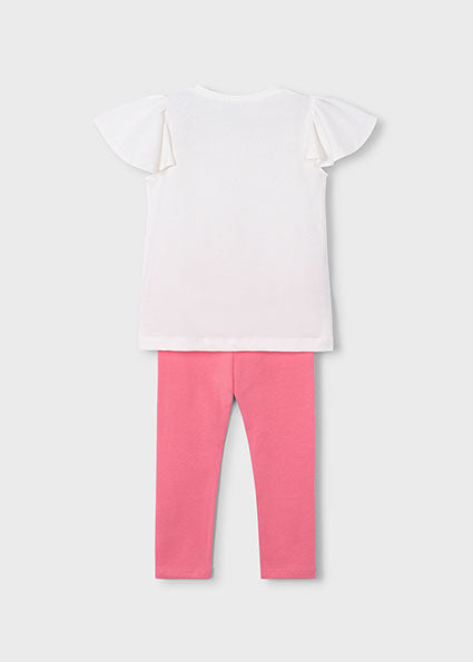 Mayoral Girls Pink Printed Legging Set 3724