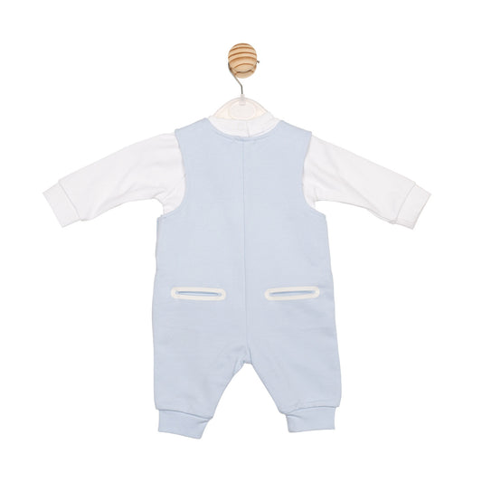 Mintini Baby Boy Blue Contrast Dungaree Set 6657