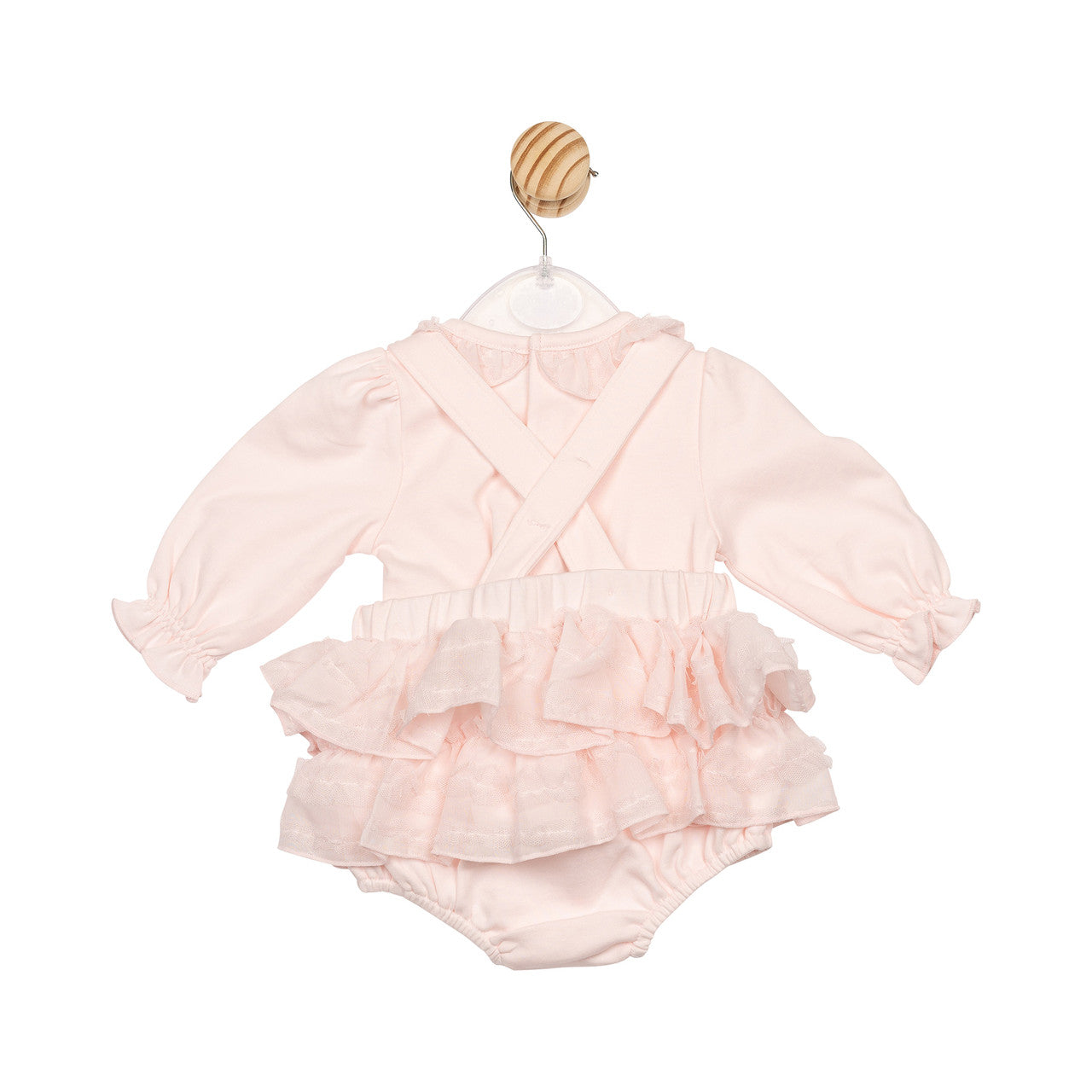 Mintini Baby Girl Pink Ruffle Romper Set 6723