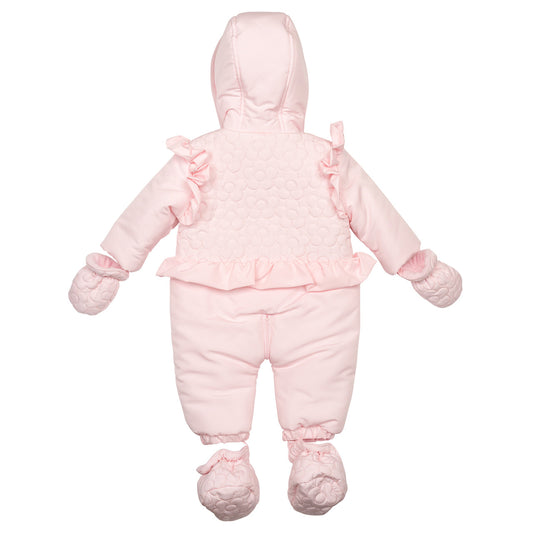 Mintini Baby Girls Pink Flower Snowsuit 6517
