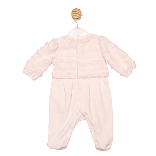 Mintini Baby Girl Pink Tulle Ruffle Babygrow 6721