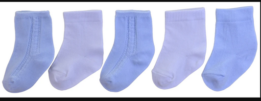 Pex Blue & White 5 Pack Socks