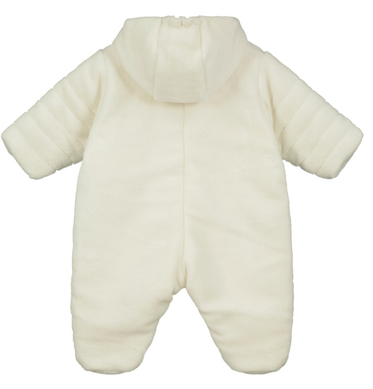 Emile Et Rose Baby Unisex Cream Fleece Bear Pramsuit Everly image 1