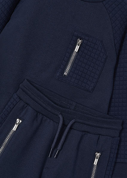 Mayoral Boys Navy Waffle Zip Tracksuit 4605 image 1