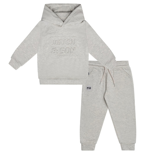 Mitch and Son Light Grey Marl Hooded Tracksuit Chase image 0