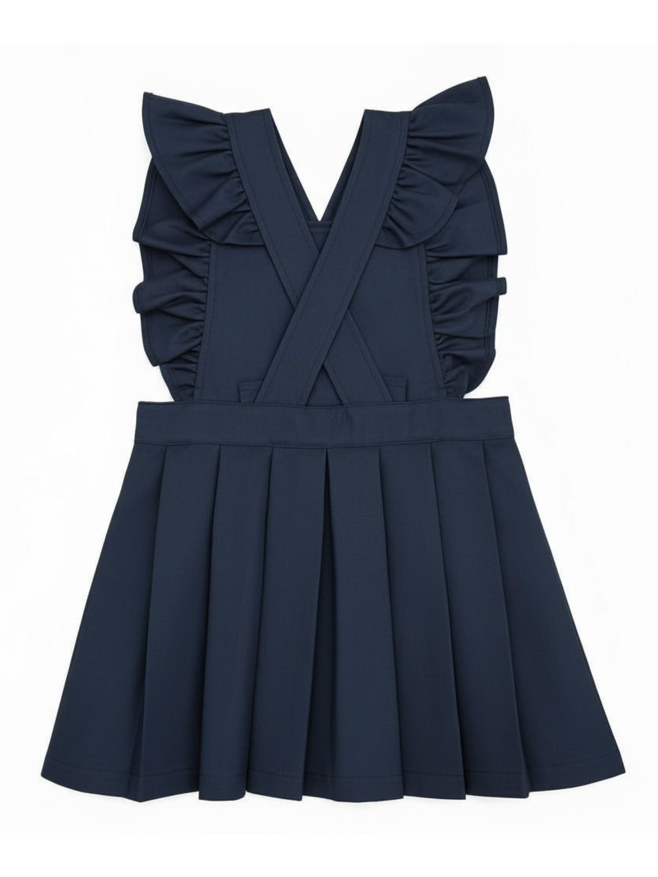 Love & Learn Girls Navy School Ruffle Pinafore