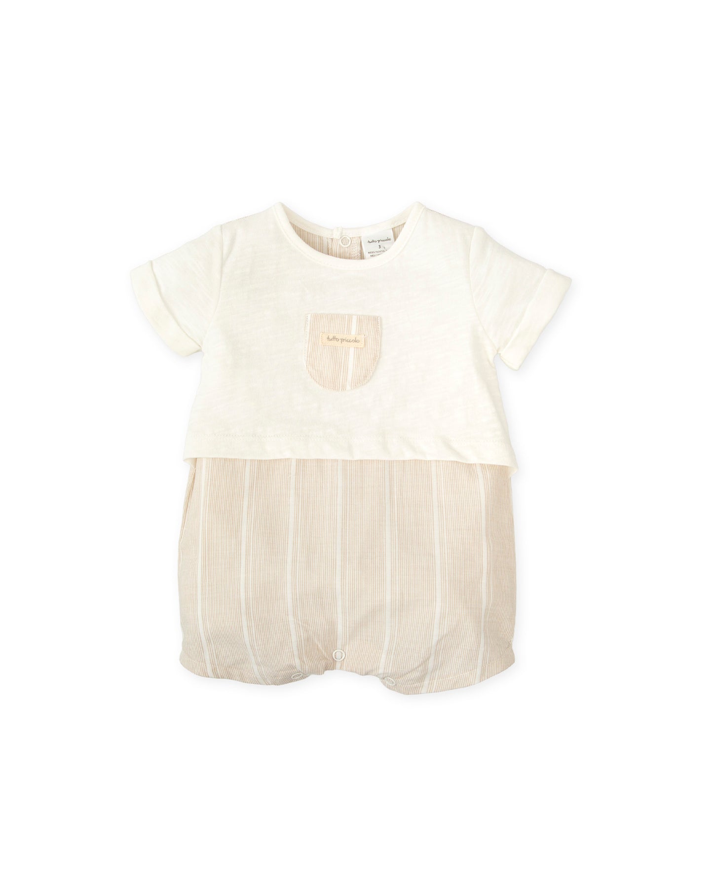 PRE ORDER Tutto Piccolo Baby Boys Cream Linen Romper 1422