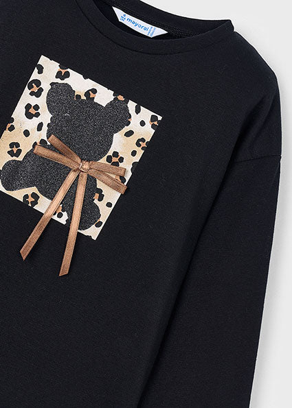 Mayoral Girls Black and Brown Faux Leather Skirt Set 4010 4223