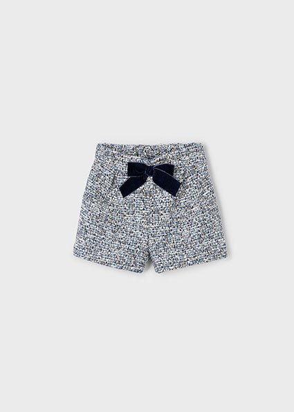 Mayoral Girls Cream & Navy Tweed Short Set 4011 4224