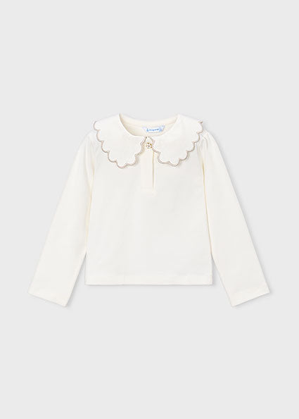 Mayoral Girls Champagne Scallop Polo 131