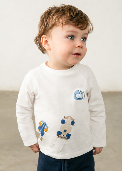 Mayoral Baby Boys White Racing Car T-Shirt 2007