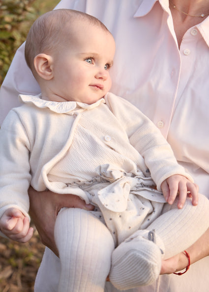 Mayoral Baby Girl Cream Pant Set & Cardigan 2263