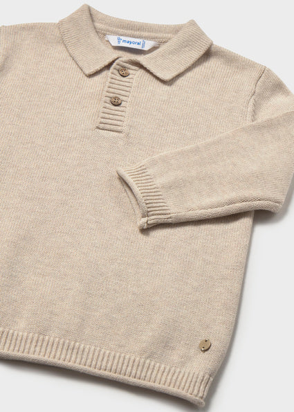 Mayoral Baby Boys Oat Polo Knit Sweater 2376