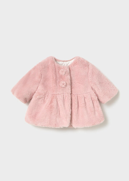 PRE ORDER Mayoral Baby Girl Pink Fur Coat 2406