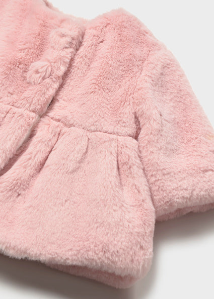 PRE ORDER Mayoral Baby Girl Pink Fur Coat 2406