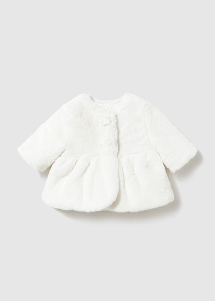 PRE ORDER Mayoral Baby Girl Cream Fur Coat 2406