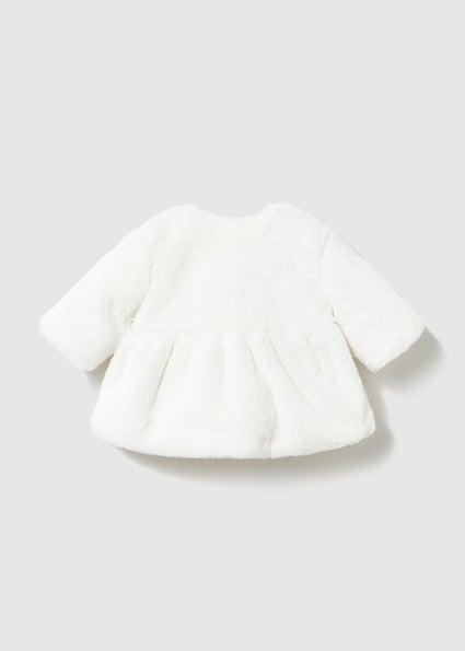 PRE ORDER Mayoral Baby Girl Cream Fur Coat 2406