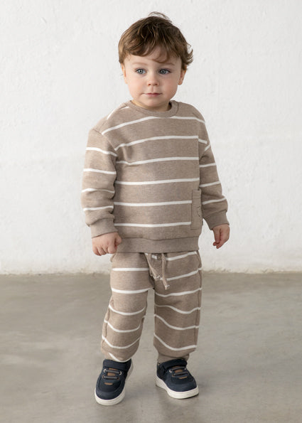Mayoral Baby Boys Truffle Stripe Tracksuit 2416 2538