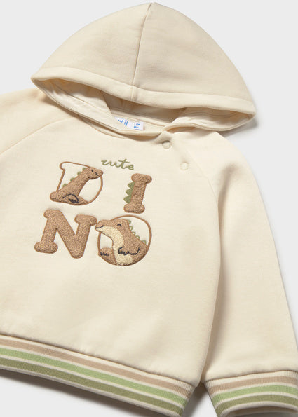 Mayoral Baby Boys Cream Hooded Dino Jumper 2417