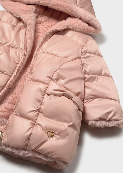 PRE ORDER Mayoral Baby Girls Pink Reversible Fur Jacket 2439