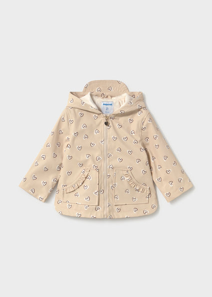 PRE ORDER Mayoral Baby Girls Beige Loveheart Raincoat 2442