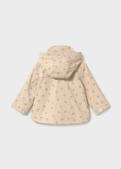 PRE ORDER Mayoral Baby Girls Beige Loveheart Raincoat 2442