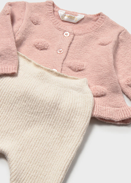 Mayoral Baby Girl Nude Pink Knit Two Piece Set 2508