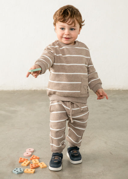 Mayoral Baby Boys Truffle Stripe Tracksuit 2416 2538