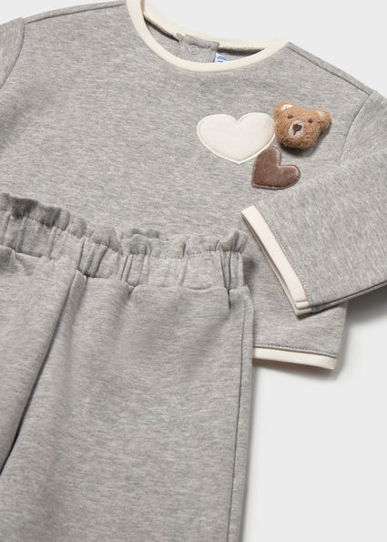 PRE ORDER Mayoral Baby Girls Grey Flared Tracksuit 2558