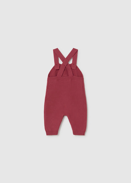 PRE ORDER Mayoral Baby Boy Plum Knit Dungaree 3 Piece Set 2609