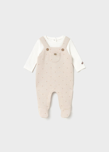 PRE ORDER Mayoral Baby Sand Polka Dot Babygrow 2658