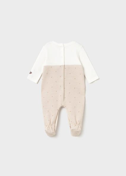 PRE ORDER Mayoral Baby Sand Polka Dot Babygrow 2658