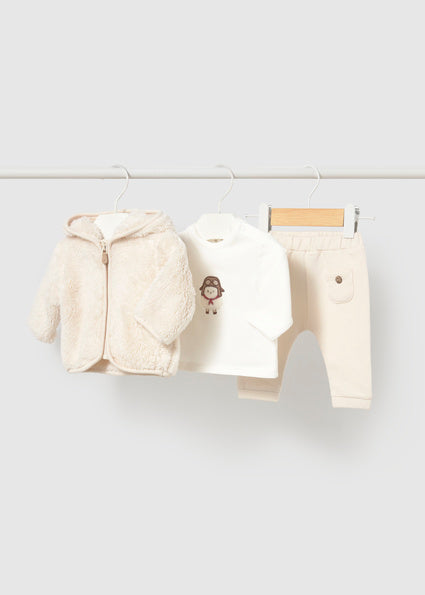 Mayoral Baby Cream 3 Piece Fur Tracksuit 2670