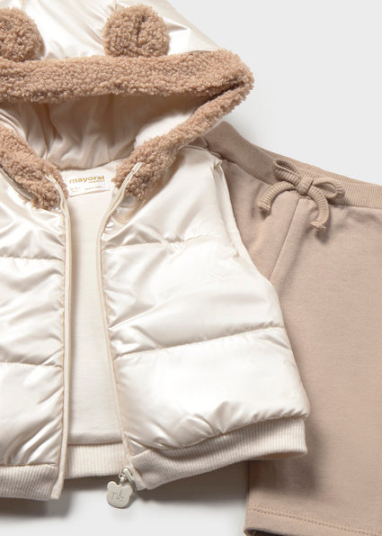 Mayoral Baby Girl Gold Gilet Three Piece Tracksuit 2686