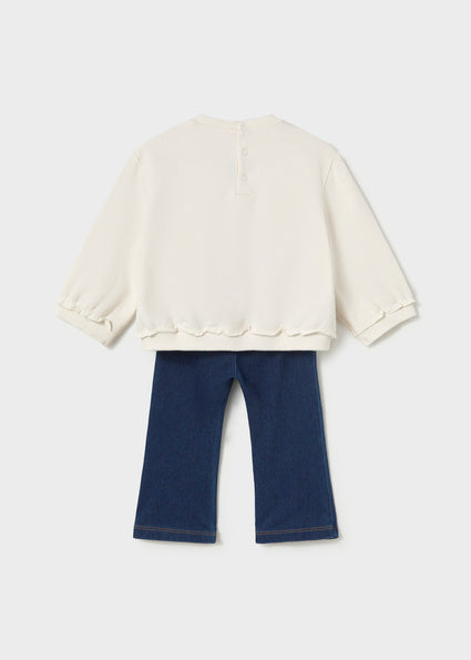 Mayoral Baby Girls Navy Sweatshirt Flared Legging Set 2706