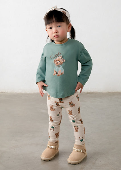 Mayoral Baby Girls Green Printed Legging & Headband Set 2780
