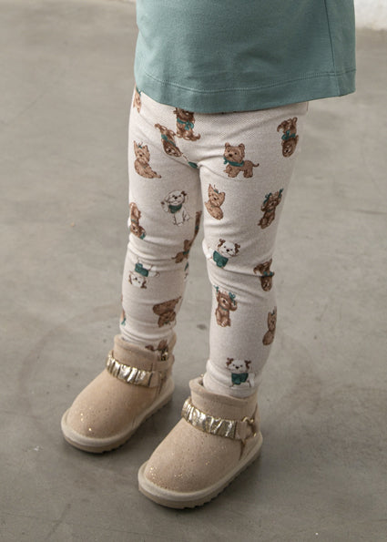 Mayoral Baby Girls Green Printed Legging & Headband Set 2780