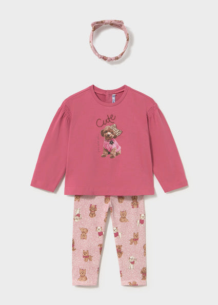 Mayoral Baby Girls Pink Legging & Headband Set 2780