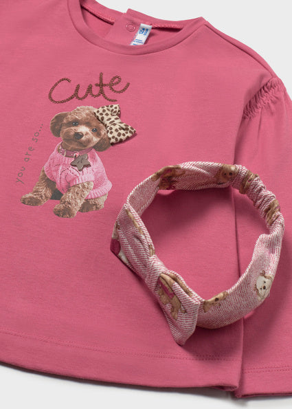 Mayoral Baby Girls Pink Legging & Headband Set 2780