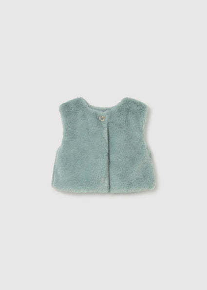 Mayoral Baby Girls Green Fur Gilet Legging Set 2784